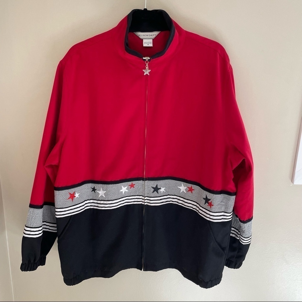 𝅺🎀 Allison Daley bomber style Jacket, Star detail and strips, Size 18